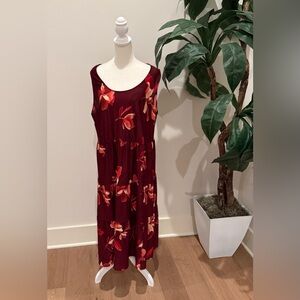 Ava & Viv Burgundy Floral Maxi Dress